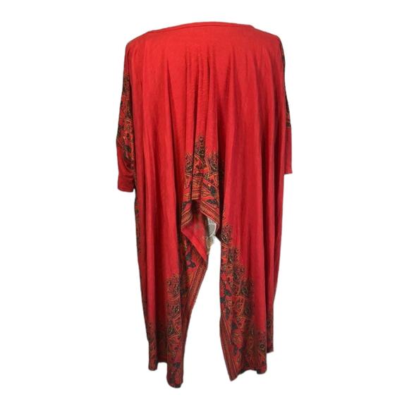Free People pick me up tee oversized Asymmetrical top red size medium - Picture 6 of 11